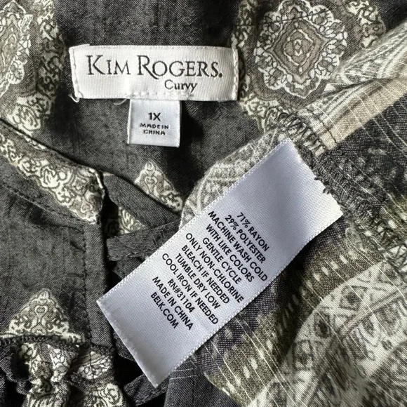 🛍️Kim Rogers ruffle sleeve blouse size 1X excellent condition - Picture 8 of 8